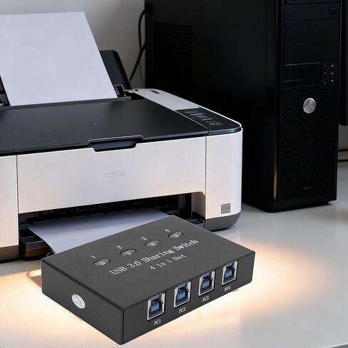 محدد مفاتيح USB 3.0، 4 منافذ USB لمشاركة لوحة المفاتيح والماوس وطابعة الماسح الضوئي وأزرار واحدة ومحول توصيل محور محيطي وتشغيل 4 في 1 لأجهزة الكمبيوتر المحمول in Kuwait