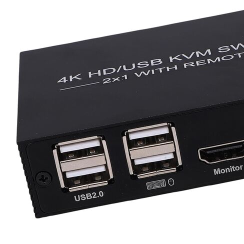 VBESTLIFE USB 3.0 HDMI KVM Switch 1 Monitors 2 Computers, 4K@60Hz KVM Switches for 2 Computers Sharing Monitor Keyboard Mouse Hard Drives Printer in Kuwait