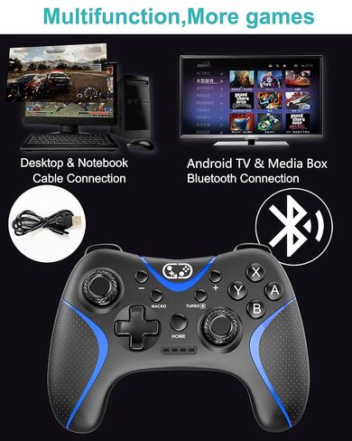 وحدة تحكم التبديل Ceppekyy، وحدات تحكم Bluetooth Switch Pro للتبديل / Lite / OLED، وحدة تحكم التبديل اللاسلكية مع أزرار قابلة للبرمجة، الاستيقاظ، محور الدوران، توربو، الاهتزاز المزدوج، لقطة الشاشة in Kuwait