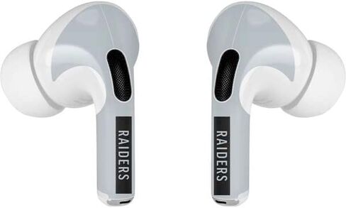 غلاف صوتي من Skinit متوافق مع Apple AirPods Pro (الجيل الثاني، 2022) - تصميم سلسلة الأداء الفضي من NFL Las Vegas Raiders المرخص رسميًا in Kuwait