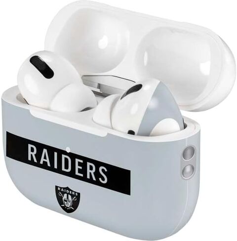 غلاف صوتي من Skinit متوافق مع Apple AirPods Pro (الجيل الثاني، 2022) - تصميم سلسلة الأداء الفضي من NFL Las Vegas Raiders المرخص رسميًا in Kuwait