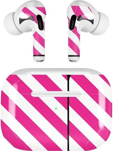 غلاف صوتي من Skinit متوافق مع Apple AirPods Pro (الجيل الثاني، 2022) - تصميم Skinit في الأصل بخطوط هندسية باللونين الوردي والأبيض in Kuwait