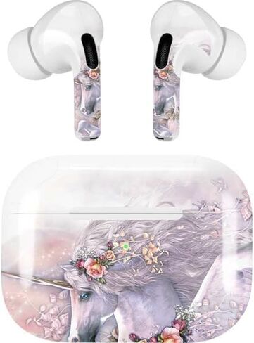 Skinit Decal Audio Skin Compatible with Apple AirPods Pro (2rd Gen, 2022) - Tate and Co. Spring Flight Unicorn Design in Kuwait