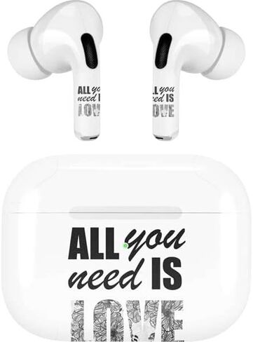 Skinit Decal Audio Skin Compatible with Apple AirPods Pro (2rd Gen, 2022) - Skinit Originally Designed All You Need is Love BW Design in Kuwait