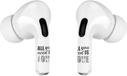 Skinit Decal Audio Skin Compatible with Apple AirPods Pro (2rd Gen, 2022) - Skinit Originally Designed All You Need is Love BW Design in Kuwait