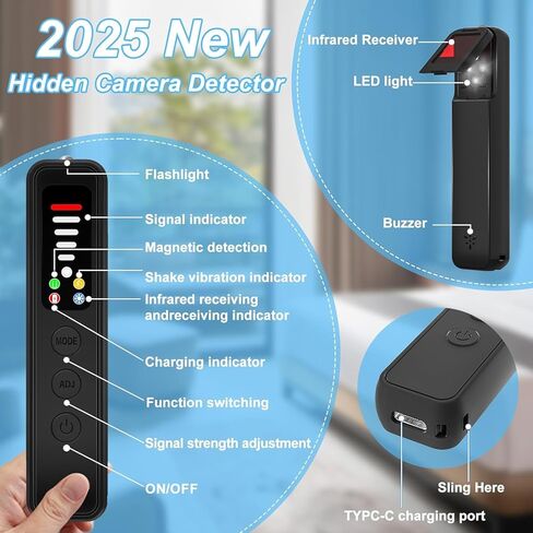 Upgraded Hidden Camera Detector - Anti-Spy Device, GPS Tracker & Bug Detector, Portable RF Signal Scanner for Hotels, Travel, Home & Office in Kuwait