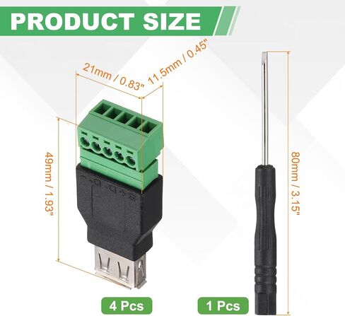 MECCANIXITY 4 قطع USB 2.0 A محول طرفي لولبي، USB 2.0 أنثى التوصيل إلى 8 دبوس موصل طرفي لولبي، محول صوت إيثرنت ملحقات المنزل موسع CCTV شبكة DVR الرقمية أسود in Kuwait