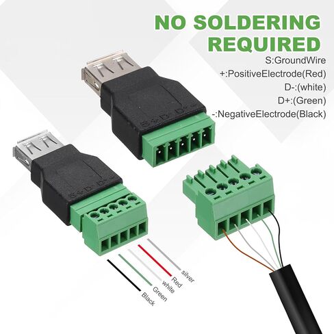 MECCANIXITY 2 قطعة USB 2.0 A محول طرفي لولبي، USB 2.0 أنثى/ذكر قابس إلى 8 دبوس موصل طرفي لولبي، محول صوت إيثرنت ملحقات المنزل موسع CCTV شبكة DVR الرقمية باللون الأسود in Kuwait