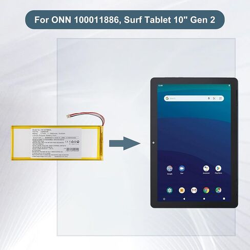 بطارية بديلة U2968180 لجهاز ONN 100011886، بطارية كمبيوتر لوحي لركوب الأمواج 10 بوصة الجيل 2 مع أدوات in Kuwait