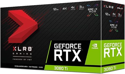 بطاقة رسومات PNY GeForce RTX 3080 Ti 12GB XLR8 Gaming Revel Epic-X RGB ثلاثية المروحة (متجددة) in Kuwait