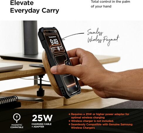 VRS DESIGN Quickstand Pro for iPhone 17 Pro Max Case (2025), [Magnetic Charging Compatible] Strong Magnet Ring Kickstand, Heavy Duty Rugged Shockproof Protective Cover (Matte Black) in Kuwait