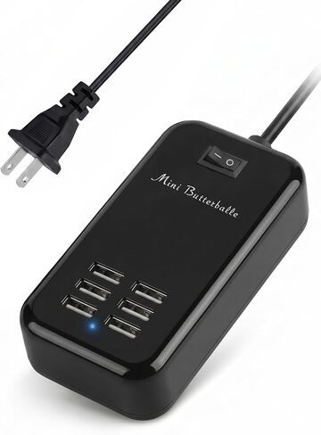 محطة شحن USB، محطة شحن سطح المكتب ذات 6 منافذ لأجهزة متعددة، شريط طاقة حائطي مع مفتاح in Kuwait