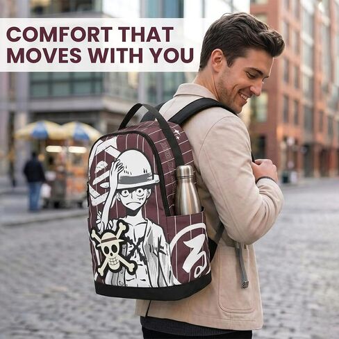 Bioworld One Piece Luffy Character Art 18.5" Adult Brown Backpack in Kuwait
