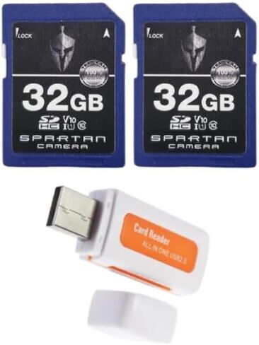 حزمة بطاقة SD Spartan سعة 32 جيجابايت فئة 10 (عبوتان) مع قارئ وكاتب Micro SD (3 عناصر) in Kuwait