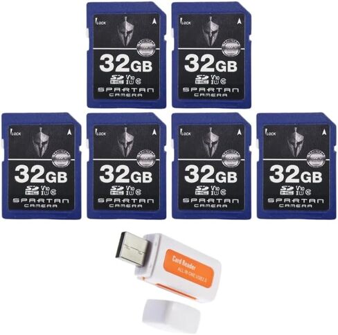 حزمة بطاقة SD Spartan سعة 32 جيجابايت فئة 10 (6 عبوات) مع قارئ وكاتب Micro SD (7 عناصر) in Kuwait