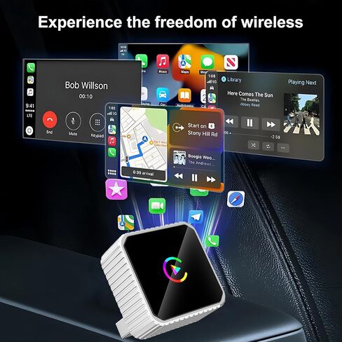 2026 Wireless CarPlay & Android Auto Adapter, 2-in-1 5GHz WiFi Plug & Play Aluminum Dongle for OEM Wired Cars (2016+), Mini Adapter for iPhone iOS 10+ & Android 11+, USB/Type-C in Saudi Arabia