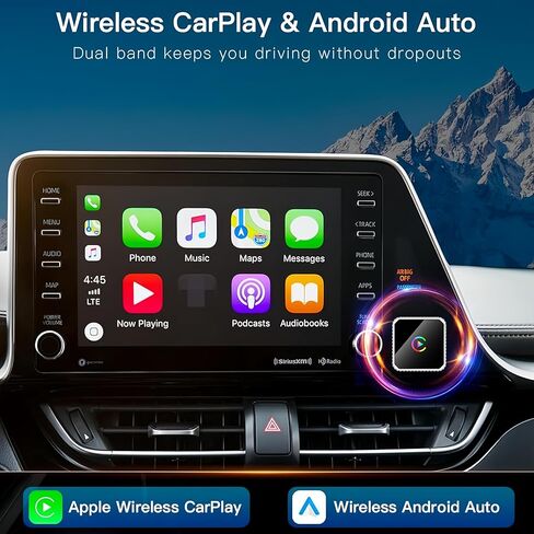 2026 Wireless CarPlay & Android Auto Adapter, 2-in-1 5GHz WiFi Plug & Play Aluminum Dongle for OEM Wired Cars (2016+), Mini Adapter for iPhone iOS 10+ & Android 11+, USB/Type-C in Saudi Arabia