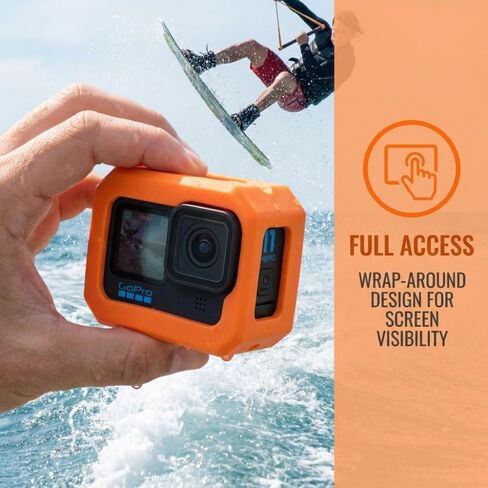 Orange Protective Cage Housing Long Screw Waterproof Floaty Foam Case Portable Lightweight Camera Housing for GoPro Hero Min 11 Snorkeling in Kuwait