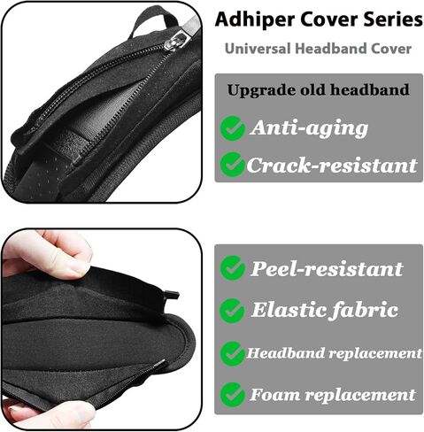 غطاء عصابة رأس عالمي من Adhiper لـ Jabra Evolve 75/65/30/20/10، Evolve2 85/75/65/55/50/30، Evolve3 85/75، غطاء رأس سميك أكثر نعومة لتخفيف الضغط ومضاد للتقشير، مع حلقة تعليق in Kuwait