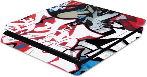 MightySkins Skin Compatible with Sony PS4 Slim Console - Graffiti Mash Up | Protective, Durable, and Unique Vinyl Decal wrap Cover | Easy to Apply, Remove, and Change Styles | Made in The USA in Kuwait