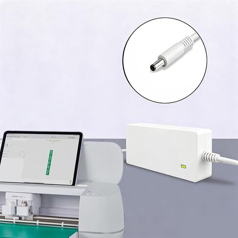 سلك طاقة 24 فولت متوافق مع ماكينة القطع Cricut 4 & 3 TS-A066-2402751 CXPL303 2008334 CXPL303A CXPL303B 24 فولت 2.75 أمبير تيار متردد تيار متردد بديل لشاحن التيار الكهربائي PSU (أبيض) in Kuwait