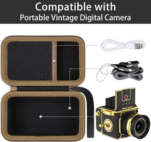 Camera Case for Vintage Digital Camera,Compatible with Retro Point and Shoot Camera with Autofocus(Black Case) in Saudi Arabia