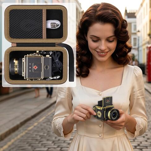 Camera Case for Vintage Digital Camera,Compatible with Retro Point and Shoot Camera with Autofocus(Black Case) in Saudi Arabia