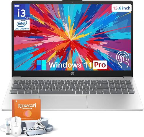 كمبيوتر محمول HP يعمل باللمس، معالج Intel i3-1315U (يصل إلى 4.5 جيجا هرتز)، ذاكرة الوصول العشوائي 8 جيجا بايت، 512 جيجا بايت SSD، شاشة 15.6 بوصة 250 شمعة مضادة للتوهج، رسومات Intel UHD، عمر بطارية طويل، Windows 11 Pro، Copilot-AI Chat in Kuwait