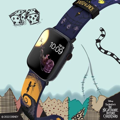 مجموعة Nightmare Before Christmas Smartwatch Band - مرخصة رسميًا، متوافقة مع كل حجم وسلسلة من ساعات Apple Watch (غير متضمنة) in Kuwait