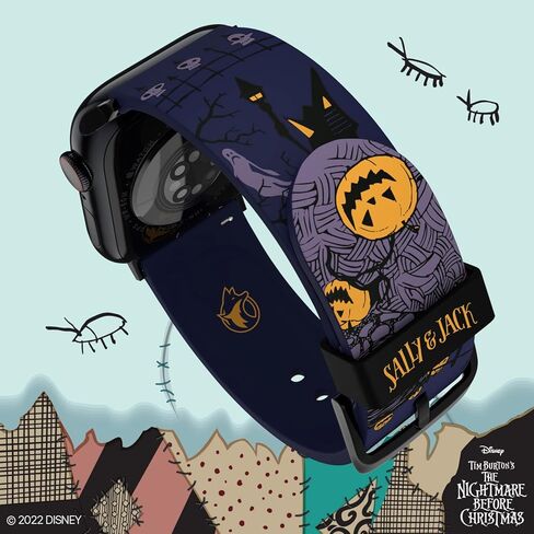 مجموعة Nightmare Before Christmas Smartwatch Band - مرخصة رسميًا، متوافقة مع كل حجم وسلسلة من ساعات Apple Watch (غير متضمنة) in Kuwait