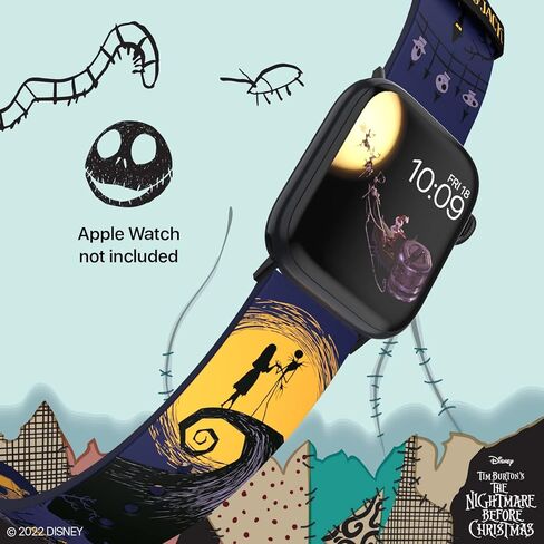 مجموعة Nightmare Before Christmas Smartwatch Band - مرخصة رسميًا، متوافقة مع كل حجم وسلسلة من ساعات Apple Watch (غير متضمنة) in Kuwait
