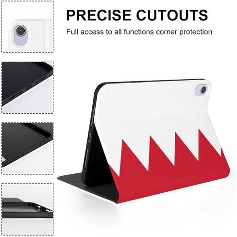 Bahrain Flag Slim Fit Tablet Case Protective Stand Cover Shell Compatible with ipad Mini6 (8.3in) in Kuwait