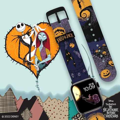 مجموعة Nightmare Before Christmas Smartwatch Band - مرخصة رسميًا، متوافقة مع كل حجم وسلسلة من ساعات Apple Watch (غير متضمنة) in Kuwait