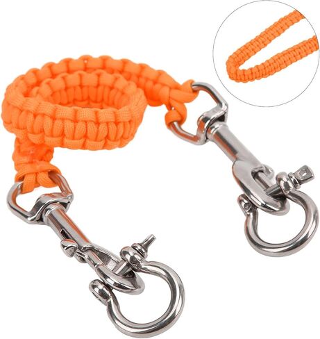 Underwater Diving Camera Lanyard Strap Resistance for Easy Underwater Rope with Stainless Steel Hook for Divers and Photographers (Orange) in Kuwait