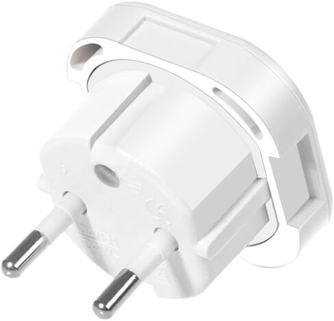 (10Pcs) UK 3-Pin to European 2-Pin Grounded Travel Adapter Plug, UK to EU Travel Converter,EU 2 Cylindrical Plug to UK 3 Holes Socket AC Power Charger Adapter (White) in Kuwait