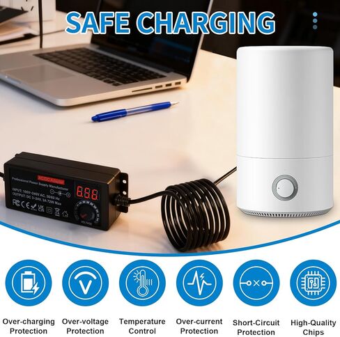 مصدر طاقة عالمي 3V ~ 24V 72W DC، محول طاقة متغير AC إلى DC قابل للتعديل، 100V-240V 3A 3V 5V 6V 9V 12V 15V 18V 19V 20V 24V AC / DC محول مع 14 نصيحة ومحول قطبية in Kuwait