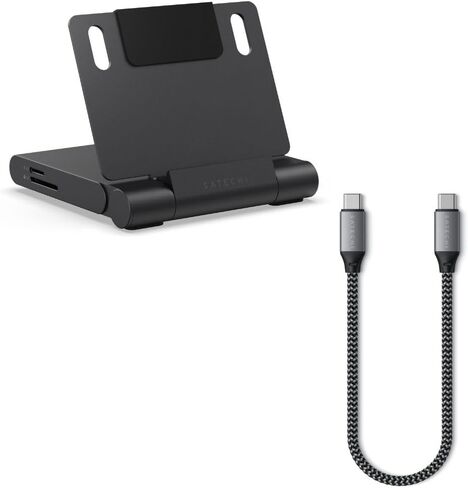 Satechi USB-C Stand Hub, Foldable Workstation & USB C to USB C Cable 100W, 10in/25cm for Tablets, Laptops, Smartphones in Kuwait