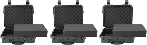 حافظة صلبة مقاومة للماء مقاس 14.3 × 11.4 × 4.5 بوصة من NineLeaf مع حشوة إسفنجية قابلة للتخصيص بنفسك، حافظة واقية محمولة للكاميرات والطائرات بدون طيار والأدوات وأدوات الاختبار والأشياء الثمينة، 3 قطع in Kuwait