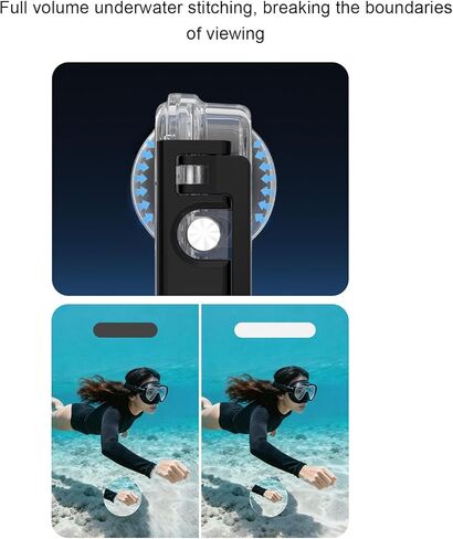 RiToEasysports Action Camera Waterproof Cover, 360 Unobstructed Dive Viewing Housing for Action Cameras, Waterproof Protective Case for Divers Surfers Travelers Outdoor Adventures in Kuwait