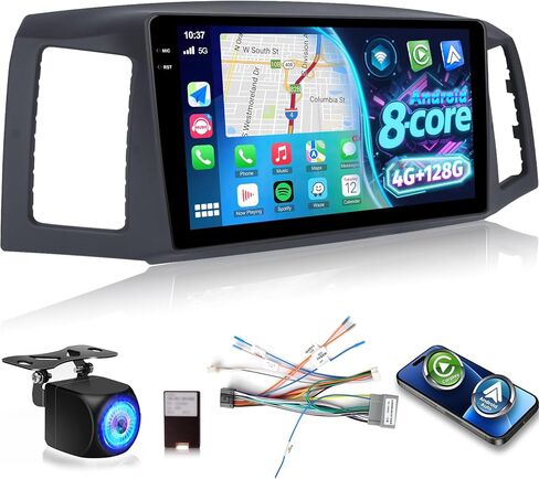 [4+128G] راديو Android لسيارة Jeep Grand Cherokee 2004-2007: 10.1 بوصة IPS Incell ترقية شاشة اللمس - Carplay اللاسلكي وAndroid Auto، 5G/WiFi، GPS، EQ، Bluetooth 5.0، SWC + AHD كاميرا احتياطية in Kuwait