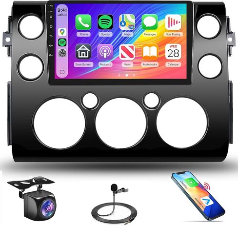 8Core 6G+128G Android Car Radio Stereo for Toyota FJ Cruiser 2006-2023، Carplay Android Auto، 5GWiFi+GPS، راديو بشاشة تعمل باللمس 9 بوصة، بلوتوث FM RDS 32EQ DSP، كاميرا احتياطية SWC AHD in Kuwait