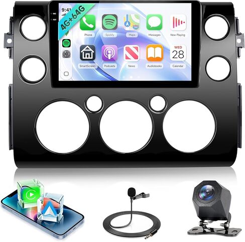 8Core 6G+128G Android Car Radio Stereo for Toyota FJ Cruiser 2006-2023، Carplay Android Auto، 5GWiFi+GPS، راديو بشاشة تعمل باللمس 9 بوصة، بلوتوث FM RDS 32EQ DSP، كاميرا احتياطية SWC AHD in Kuwait