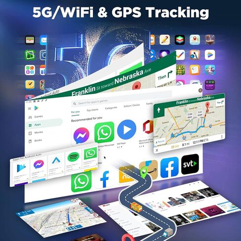 [4+128G] راديو Android لسيارة Jeep Grand Cherokee 2004-2007: 10.1 بوصة IPS Incell ترقية شاشة اللمس - Carplay اللاسلكي وAndroid Auto، 5G/WiFi، GPS، EQ، Bluetooth 5.0، SWC + AHD كاميرا احتياطية in Kuwait