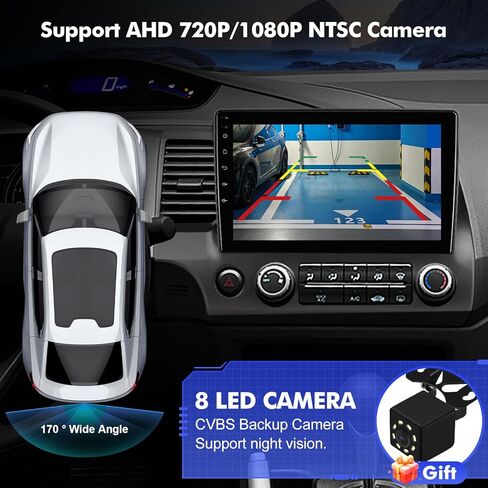Android 14 Car Radio for 2+32G Honda Civic 2006-2012 10.1'' Touchscreen Car Stereo with Carplay Android Auto Backup Camera Mirror Link GPS Navigation WiFi Bluetooth FM Steering Wheel Controls in Kuwait