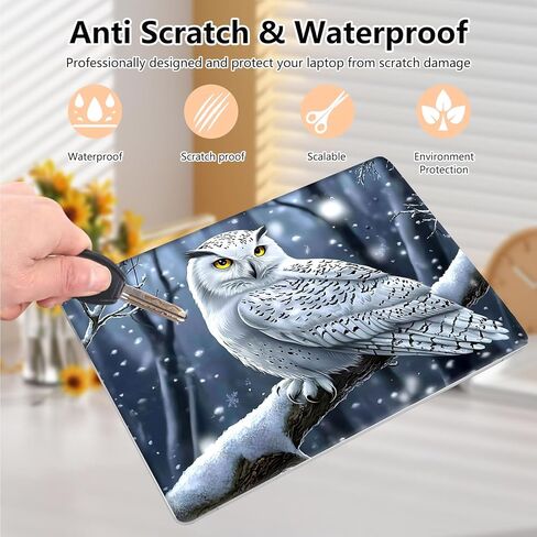Laptop Skin Sticker Decal 15.6 Inch,12 13 13.3 14 15 15.6 in Laptop Netbook Skins for Notebook,Art Decal Removable Waterproof Scratch Resistant,Universal Vinyl Cover,Cute White Owl in Kuwait