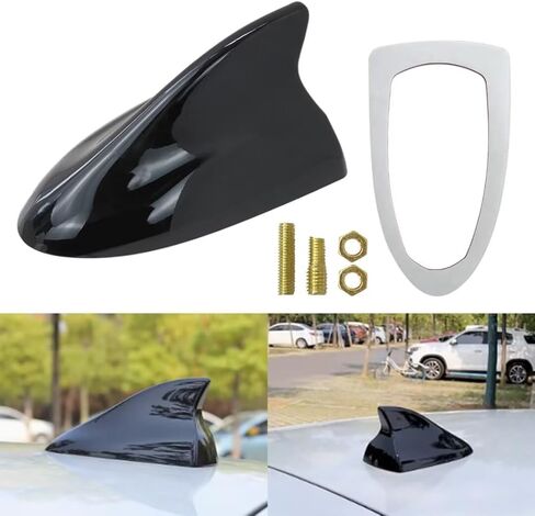 Car Shark Fin Antenna with Fittings, Roof Radio AM/FM Signal Radio Aerial for Hyundai Tucson 2005-2019 - Black in Kuwait