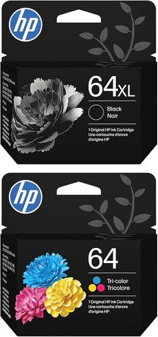 HP 64 Black Ink Cartridge | Works with HP ENVY Inspire 7950e; ENVY Photo 6200, 7100, 7800; Tango Series | Eligible for Instant Ink | N9J90AN in Kuwait