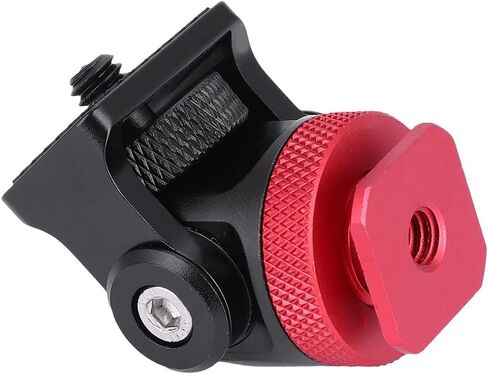 Hot Shoe Mount Monitor Flash Mic Holder, Aluminum Alloy Camera Accessory Bracket with 1/4in Screw, Adjustable Damping Hot Shoe Stand for DSLR Mirrorless Cameras (Black Red) in Kuwait
