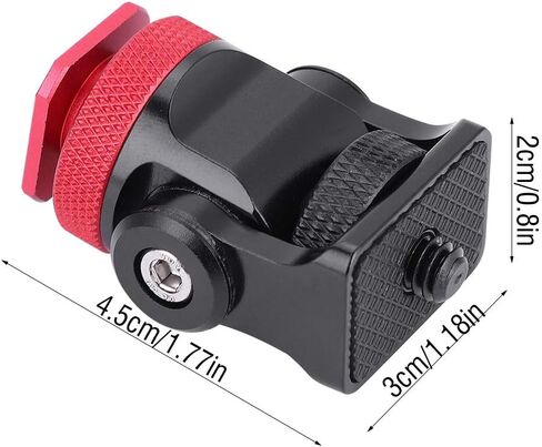 Hot Shoe Mount Monitor Flash Mic Holder, Aluminum Alloy Camera Accessory Bracket with 1/4in Screw, Adjustable Damping Hot Shoe Stand for DSLR Mirrorless Cameras (Black Red) in Kuwait