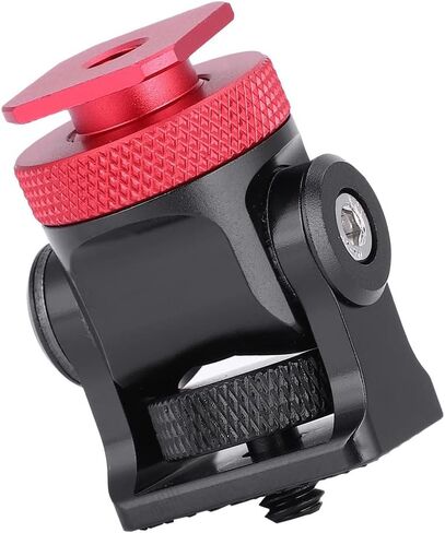 Hot Shoe Mount Monitor Flash Mic Holder, Aluminum Alloy Camera Accessory Bracket with 1/4in Screw, Adjustable Damping Hot Shoe Stand for DSLR Mirrorless Cameras (Black Red) in Kuwait